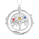 Family Tree Name Birthstone Necklace - Daily Monogram
