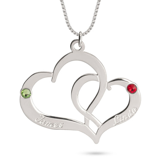 Two Heart Engraved Necklace