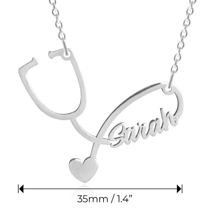 Stethoscope Name Necklace - Daily Monogram