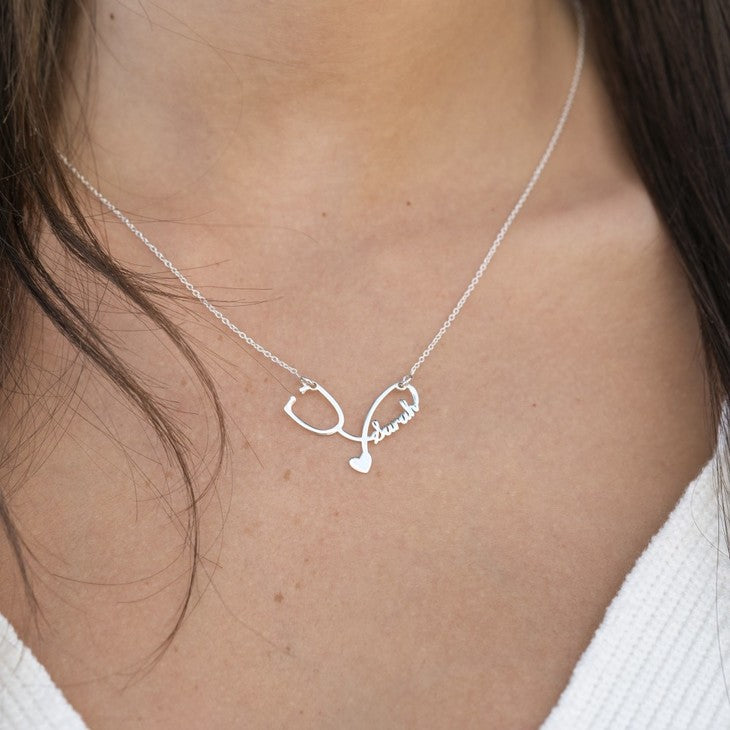 Stethoscope Name Necklace - Daily Monogram