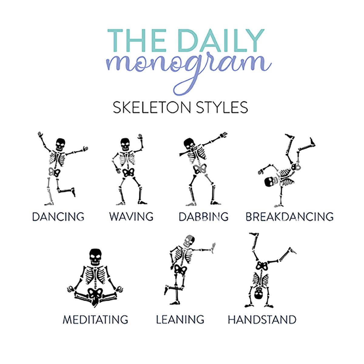 daily monogram - skeleton earrings